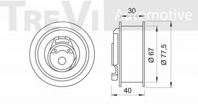 TREVI AUTOMOTIVE td1534 -  Натяжной ролик, ремень ГРМ
